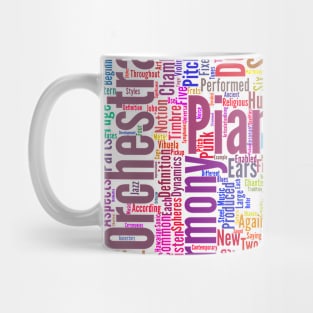 Melody Music Orchestra Silhouette Shape Text Word Cloud Mug